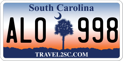 SC license plate ALO998