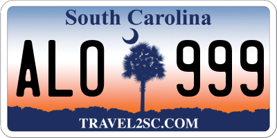 SC license plate ALO999