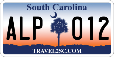 SC license plate ALP012