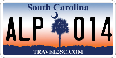 SC license plate ALP014