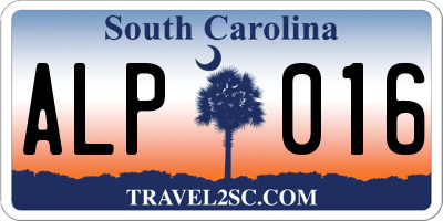 SC license plate ALP016
