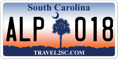 SC license plate ALP018
