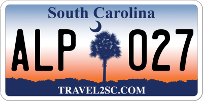 SC license plate ALP027
