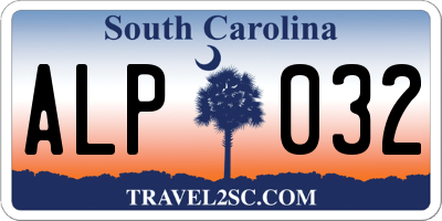 SC license plate ALP032