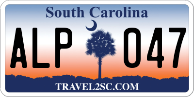 SC license plate ALP047