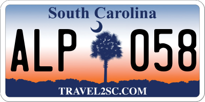 SC license plate ALP058
