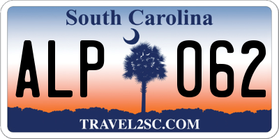 SC license plate ALP062