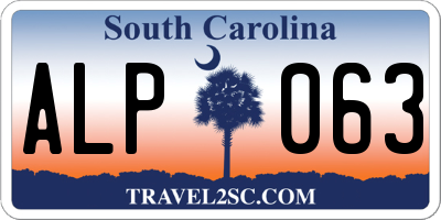 SC license plate ALP063