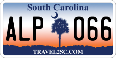 SC license plate ALP066