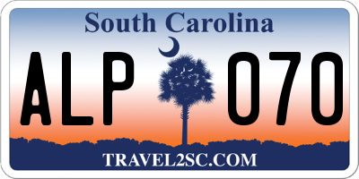 SC license plate ALP070