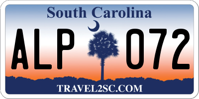 SC license plate ALP072