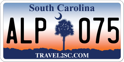 SC license plate ALP075