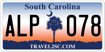 SC license plate ALP078