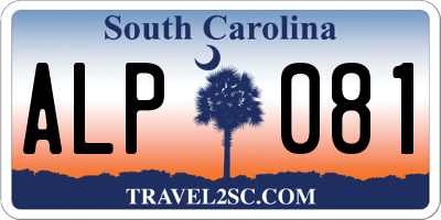 SC license plate ALP081