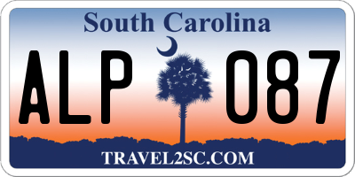 SC license plate ALP087