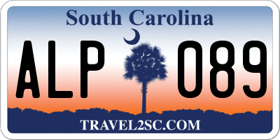 SC license plate ALP089