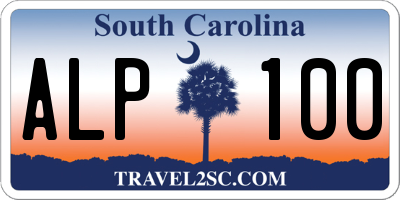 SC license plate ALP100