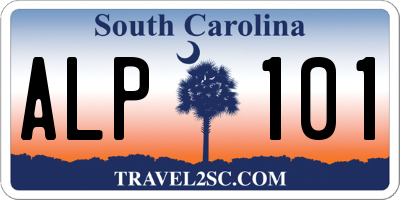 SC license plate ALP101