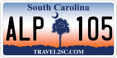 SC license plate ALP105