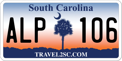 SC license plate ALP106