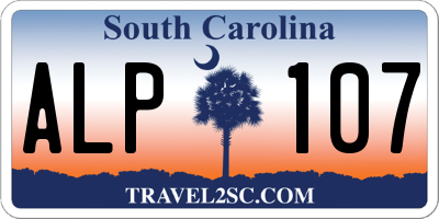 SC license plate ALP107