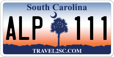 SC license plate ALP111
