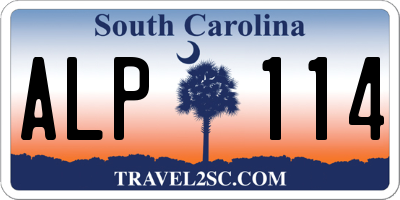SC license plate ALP114