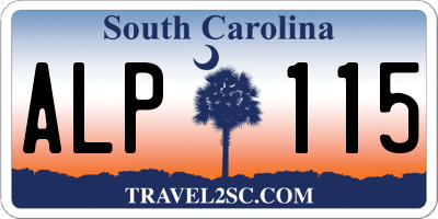 SC license plate ALP115