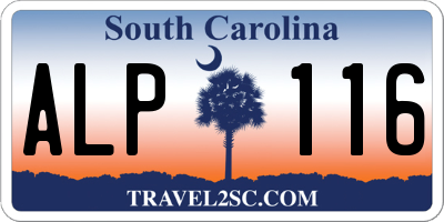 SC license plate ALP116