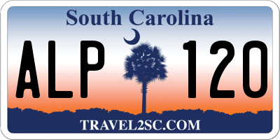 SC license plate ALP120