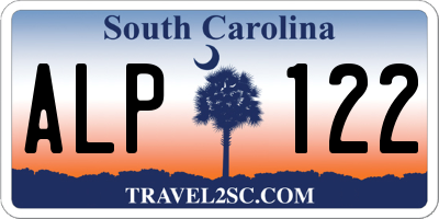 SC license plate ALP122
