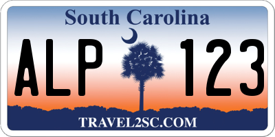 SC license plate ALP123