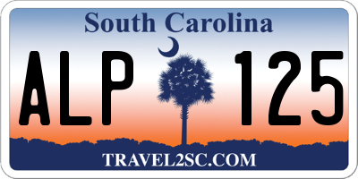 SC license plate ALP125