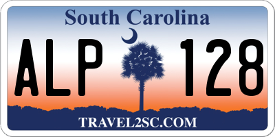 SC license plate ALP128