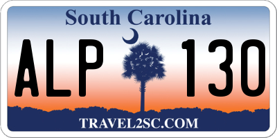 SC license plate ALP130