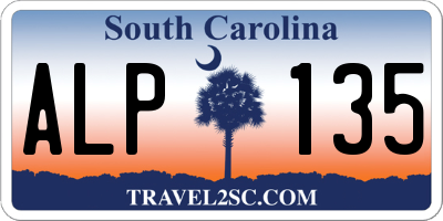 SC license plate ALP135