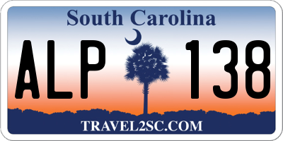 SC license plate ALP138