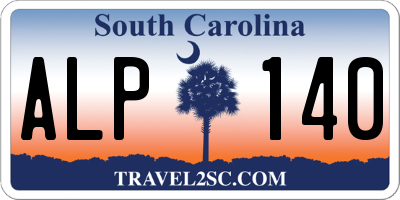 SC license plate ALP140