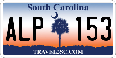 SC license plate ALP153