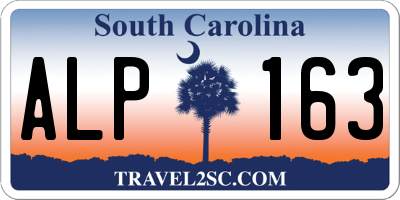SC license plate ALP163