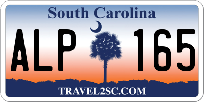 SC license plate ALP165