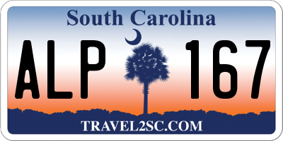 SC license plate ALP167