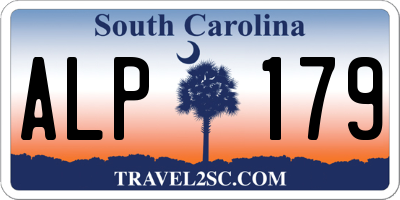 SC license plate ALP179