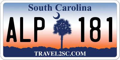 SC license plate ALP181