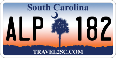 SC license plate ALP182