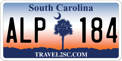 SC license plate ALP184