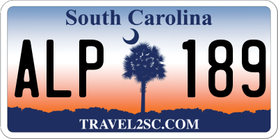 SC license plate ALP189