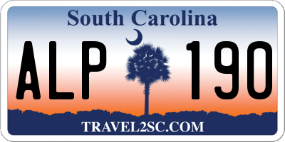 SC license plate ALP190