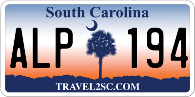 SC license plate ALP194