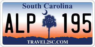 SC license plate ALP195